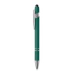 recycled alu stylus balpen rubberen afgewerkt - groen