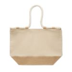 strandtas canvas 280 g/m2 en jute koordhengsels