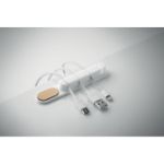siliconen kabelorganizer met bamboe details