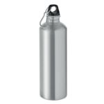 enkelwandige fles 1000 ml met karabijnhaak - zilver