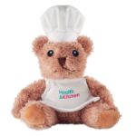 pluche teddybeer chef-kok met koksmuts en schort