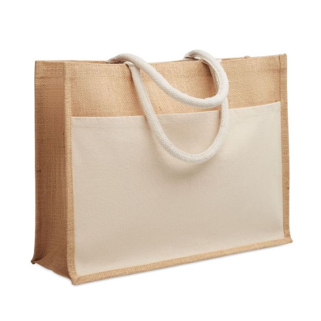 jute boodschappentas 280 g/m2 met koordhandvatten