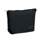 corduroy cosmeticatasje 220 g/m2 met ritssluiting - zwart