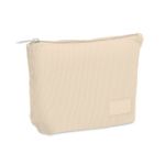 corduroy cosmeticatasje 220 g/m2 met ritssluiting - beige
