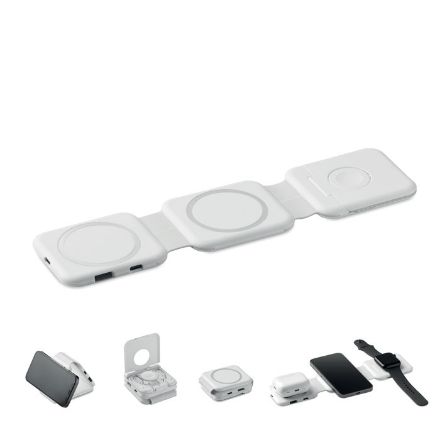 opvouwbaar station met 3 draadloze oplaadpunten