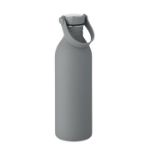 enkelwandige fles 500 ml met rubberafwerking - donkergrijs