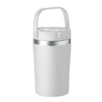 dubbelwandige recycled rvs beker 350 ml lekvrij - wit