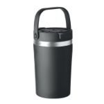 dubbelwandige recycled rvs beker 350 ml lekvrij - zwart