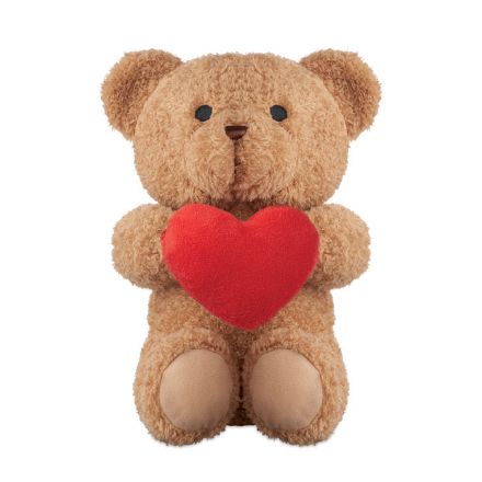 pluche teddybeer houdt rood hartje vast 23 cm