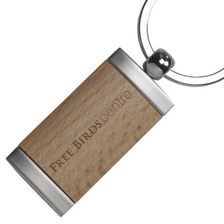 sleutelhanger in mat metalen uitvoering.