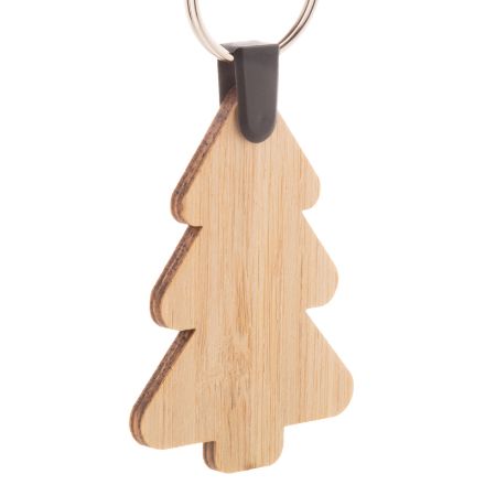 kerst sleutelhanger van bamboe multiplex