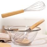 rvs eierklopper met bamboe handvat meringue