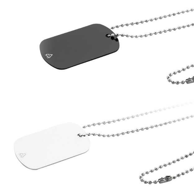 id tag met kogelketting delta van recycled alu