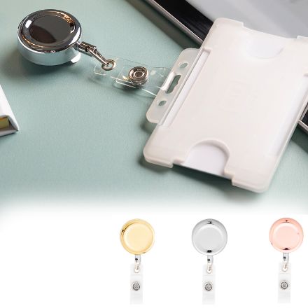 metalen badgehouder met hoogglans afwerking