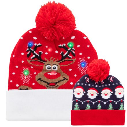 kerst 6 led lampjes wintermuts met 3 lichtmodi