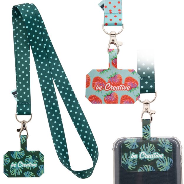 custom made telefoonhouder met rpet sleutelkoord