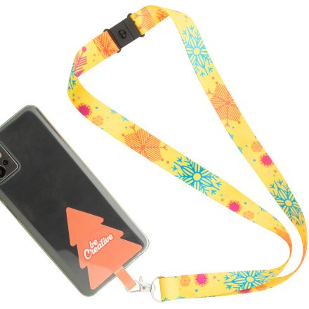 custom made rpet mobiel lanyard xmas met haak