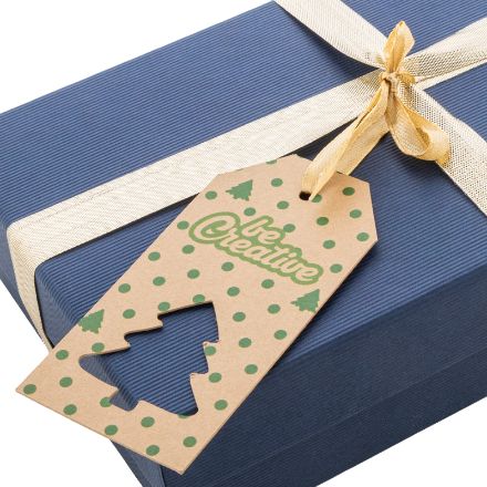 custom made cadeaulabel eco gestanst kerstmotief