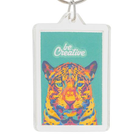 custom made sleutelhanger rechthoek met inzetstuk