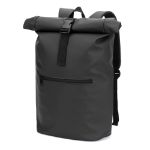 portland pu-rugzak met rolltop 16 inch laptopvak - zwart