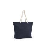 athens strandtas van gerecycled katoen en r-pet - blauw