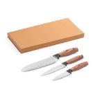 set van 3 keukenmessen met rvs lemmet