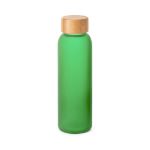 gematteerde glazen fles 520 ml bamboe schroefdop - licht groen