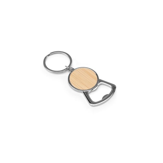 meeko sleutelhanger met ronde vorm bamboe inleg