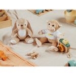 polyester knuffel konijn met eigen stof decoratie