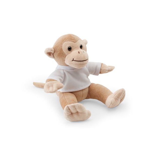 knuffel vorm van een aap met t-shirt voor druk