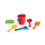 pp strandemmer met 5 accessoires in kleuren - rood