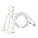 xoopar mr. bio long multi kabel voor apple/samsung - wit