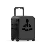 xoopar luggie gan wereldstekker met trolley vorm - zwart