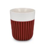 insideout premium mok 280 ml met geribbelde sleeve - bordeaux