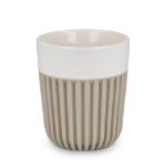 insideout premium mok 280 ml met geribbelde sleeve - beige