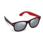 zonnebril spiegelglas uv400 tweekleurig montuur - rood