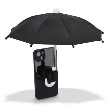 telefoonparaplu met zuignaphouder - zwart