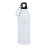 recycled rvs enkelwandige fles 500 ml karabijnhaak - wit
