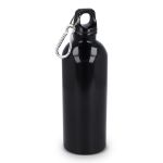 recycled rvs enkelwandige fles 500 ml karabijnhaak - zwart