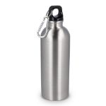 recycled rvs enkelwandige fles 500 ml karabijnhaak - zilver