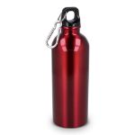 recycled rvs enkelwandige fles 500 ml karabijnhaak - rood
