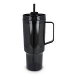 miami beker met handvat transparant 1200 ml r-pet - zwart