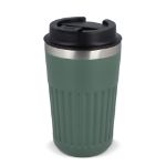 recycled rvs koffie beker 400 ml lekvrij deksel - groen