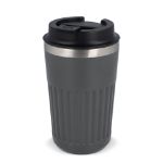 recycled rvs koffie beker 400 ml lekvrij deksel - grijs