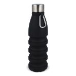 opvouwbare siliconen waterfles 550 ml met haak - zwart
