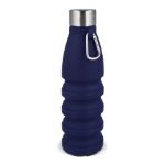 opvouwbare siliconen waterfles 550 ml met haak - blauw