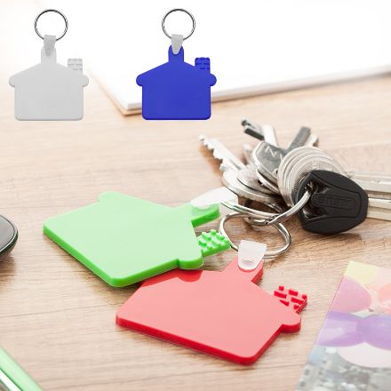 sleutelhanger in de vorm van een huis.