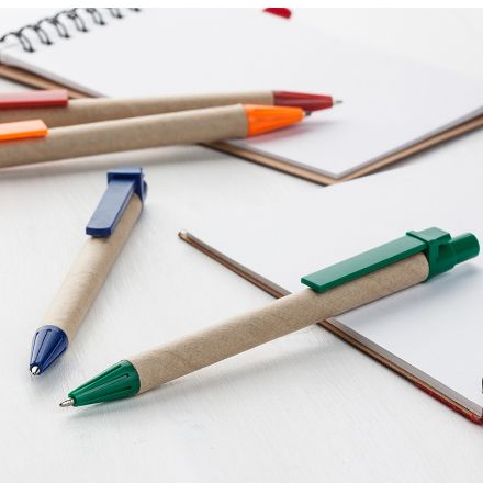 balpen van recycled materiaal zwartschrijvend