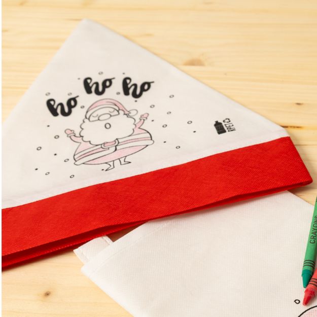 rpet kerstmuts met 5 kleurpotloden