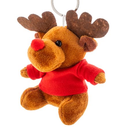 pluche kerst rendier sleutelhanger t-shirt opdruk